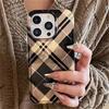 Retro Black Gold Diamond Grid Pattern Phone Case for IPhone Case 16 15 14 13 12 11 Pro XR XS Max 7 8 Plus Shockproof Back Cover