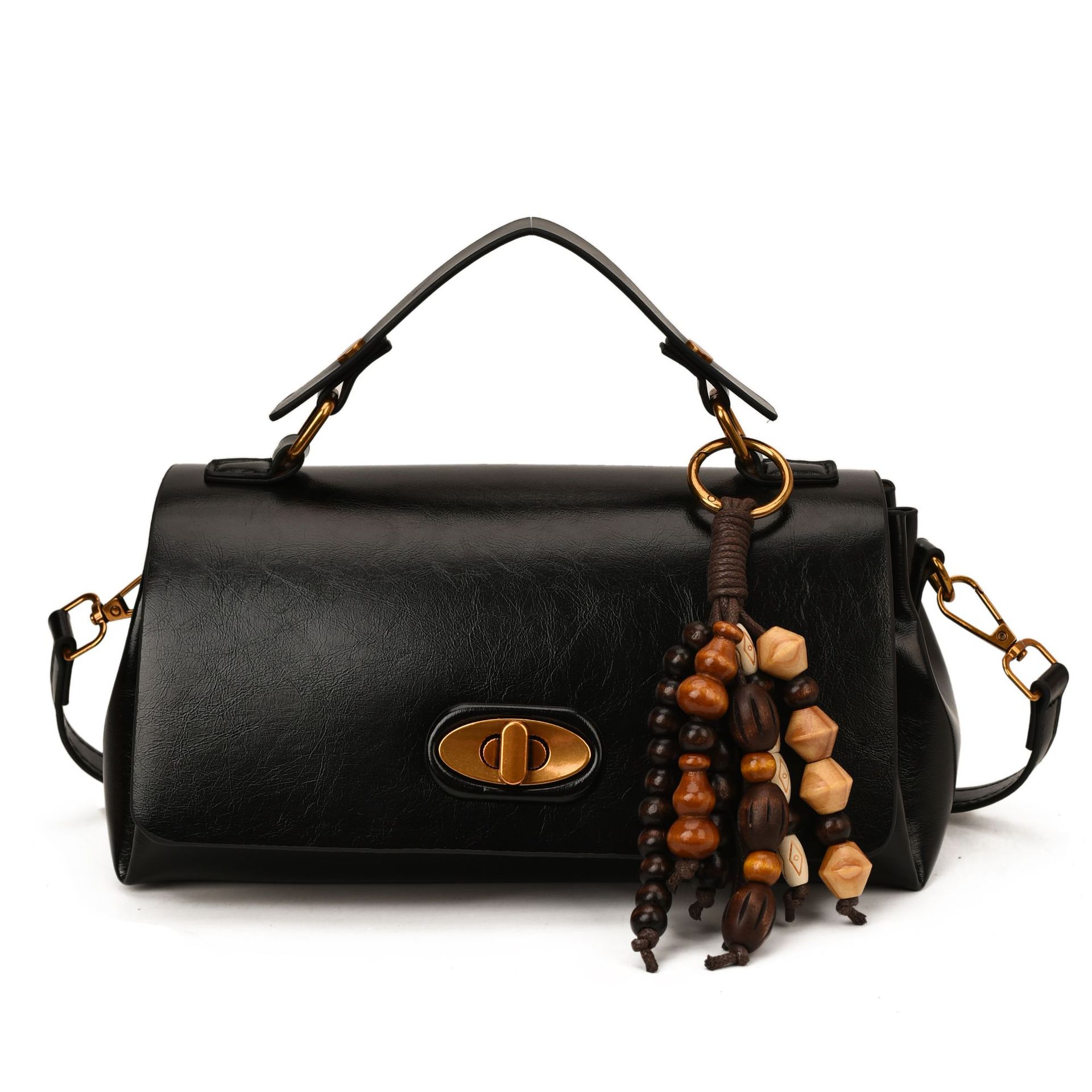 

Hot-selling women s bags niche retro new bags women s fashion versatile temperament Korean niche messenger bags without pendant чёрный