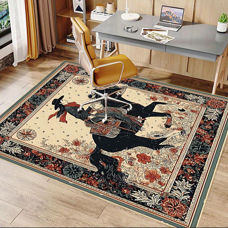 1PC Cowgirl Horse Non-Slip Floor carpet, Office, family, bedroom, Studio - Large Area Rug, Vibrant Colors-C0455