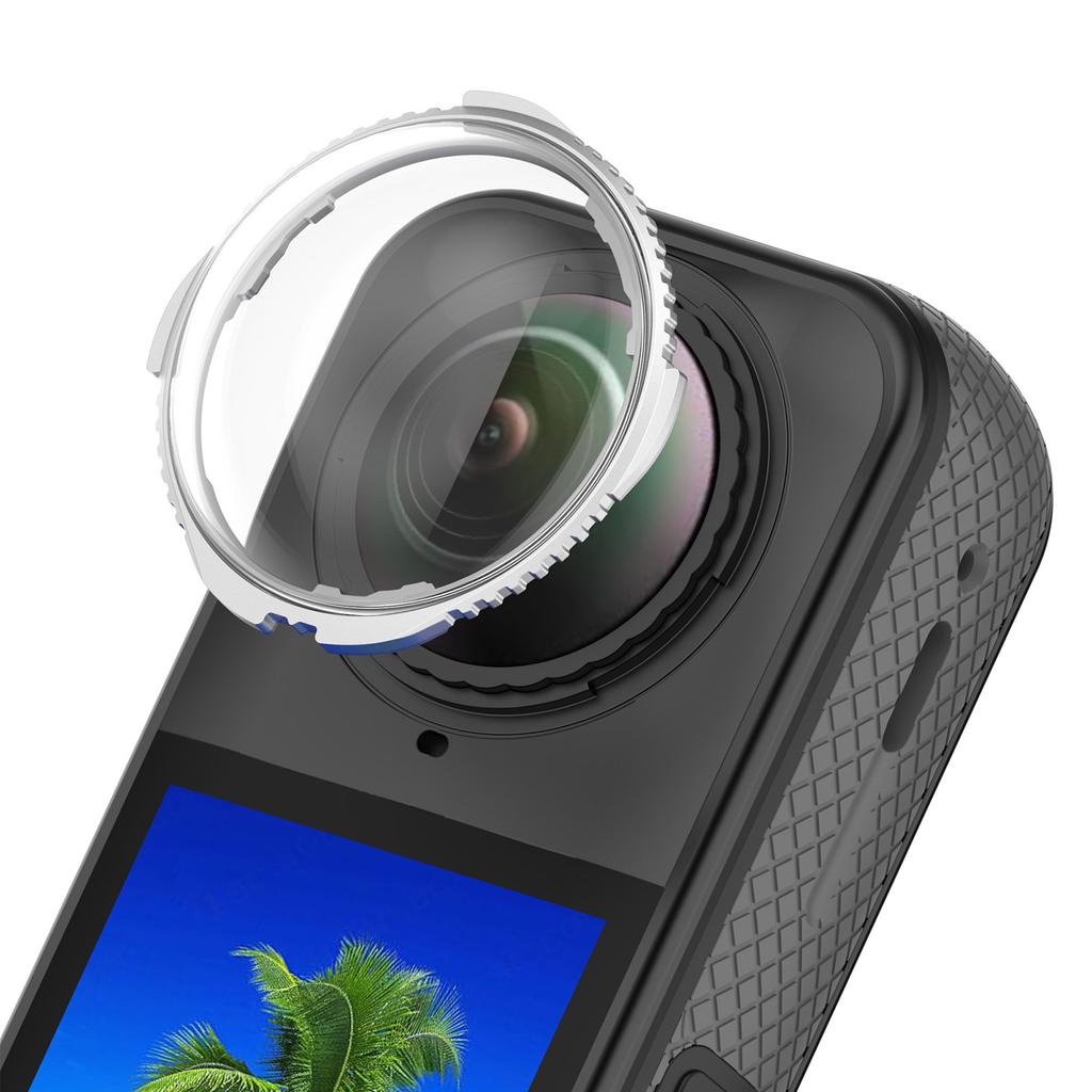 Premium 9H Tempered Glass Lens Guard Screen Protector for Insta360 X5 Plastic HD Camera Lens Protective Cover for Insta360 X5