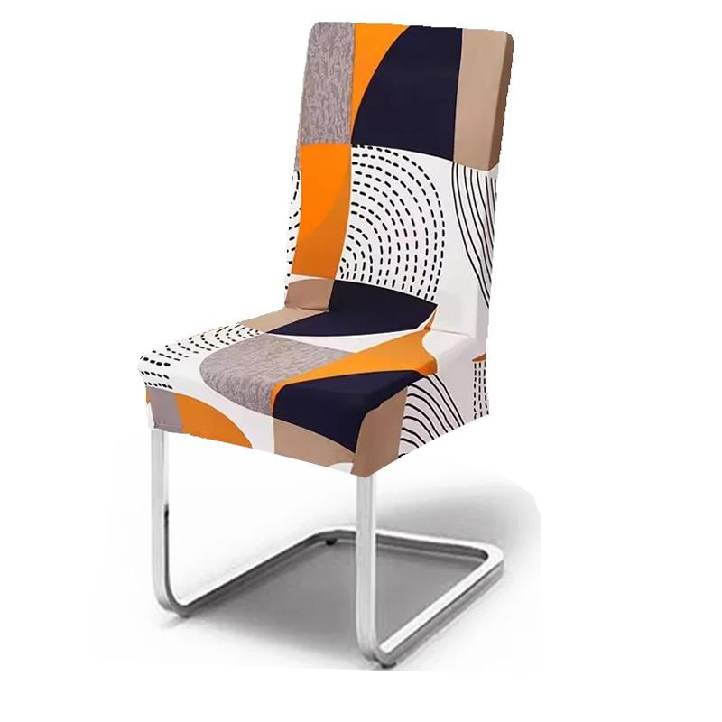 

1Pc Geometric Printed Dining Chair Coves Elastic Chair Slipcovers Anti-Slip Chairs Seat Protector For Wedding El Kitchen 1pc