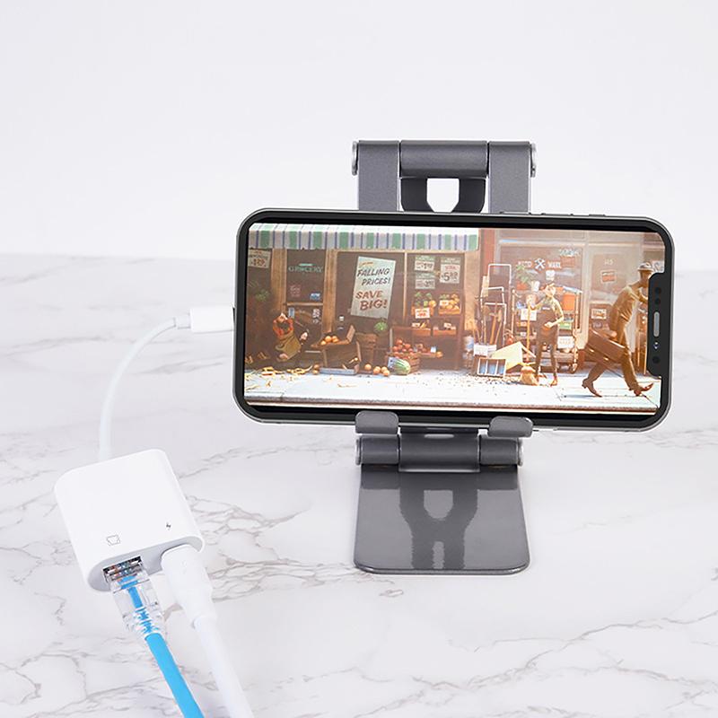 Connection Mobile Phone Adapter Lightning To Rj45 Port Ethernet Converter