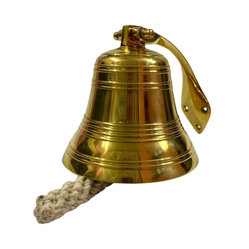 Mosiężny dzwonek ścienny | Grawerowany na zamówienie dzwonek morski | Dzwonek do drzwi | Dzwonek okrętowy | Prezent na ślub lub do dekoracji domu