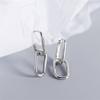1 Pair Women Earrings Paper Clip Shape Hollow Out Polished Alloy Geometric Bland Style Club Party Commuting Hanging Earrings Ear Jewelry