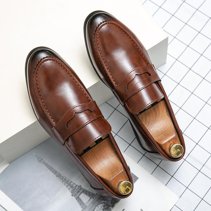 Men s Plus Size Casual Leather Slip-on Loafers - Fashionable Hairstylist Style Size 48