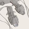 Fashion Womens Shoes 2025 All-Match Female Sandal Open Toe Large Size Strappy Heels Luxury New Girls Flat Peep Summer Big  Beige