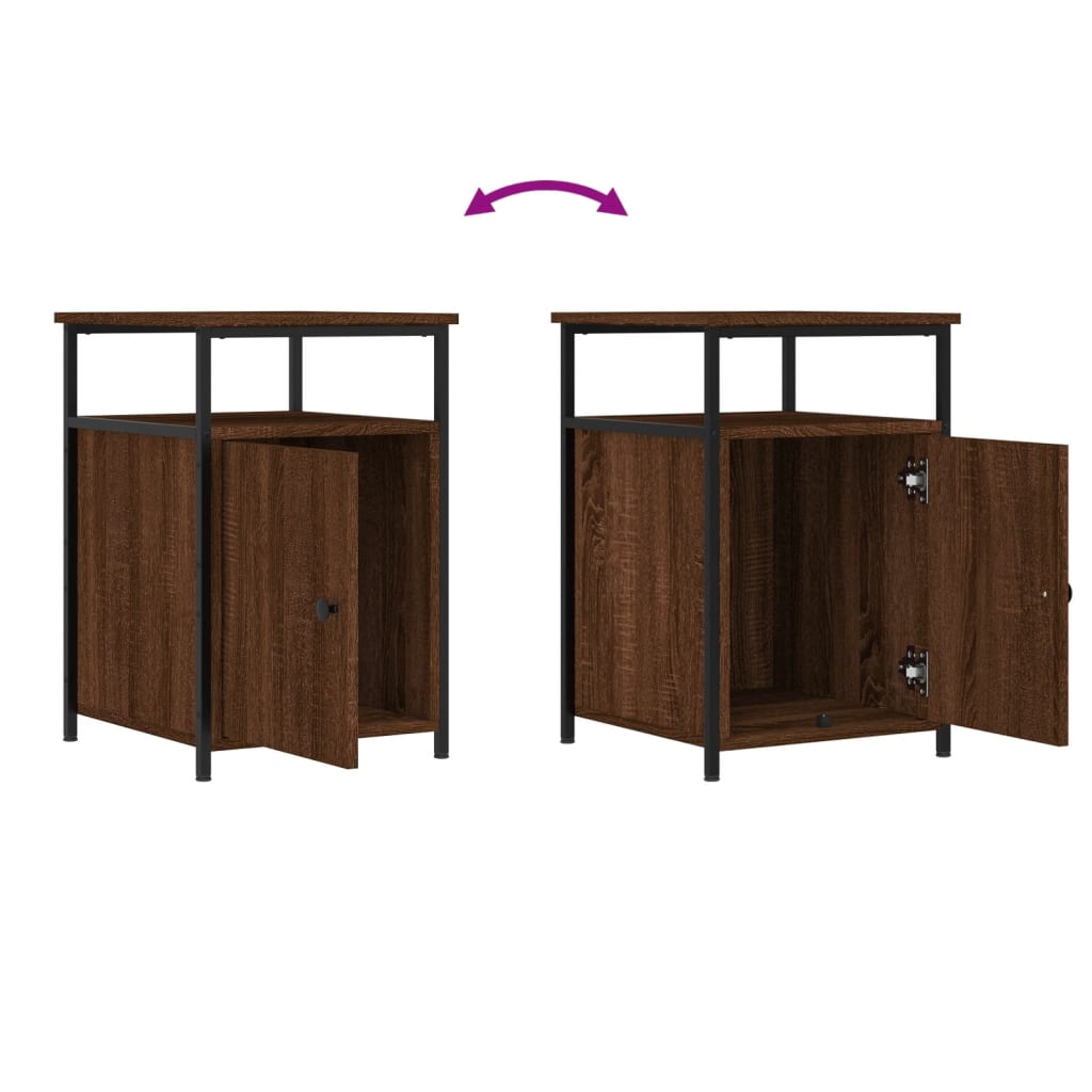 Nightstands (2 pcs) Brown Oak Effect 40 x 42 x 60 cm Engineered Wood