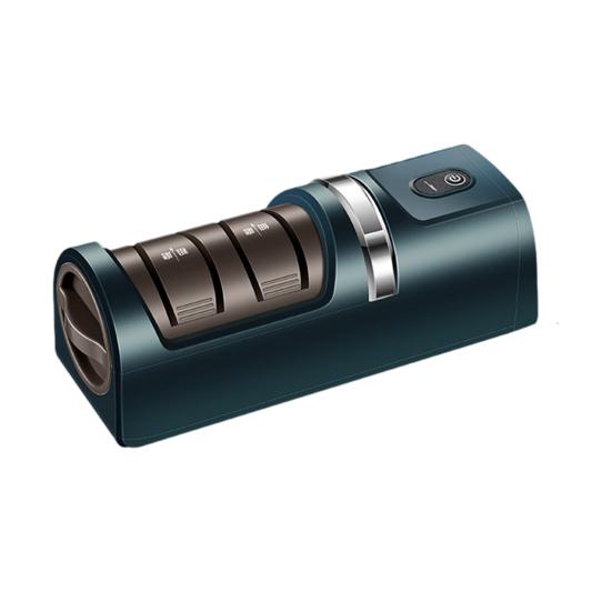 Electric Knife Sharpener Quick Sharpening Polishing Double Sided Knife Sharpener Anti-Slip Base Three-Speed Adjustment Household Knife Sharpener