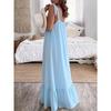 VEZFAA Women's Fashion Summer Spring Solid Color Print Sleeveless Suspenders Loose Waistlinet Casual Dresses