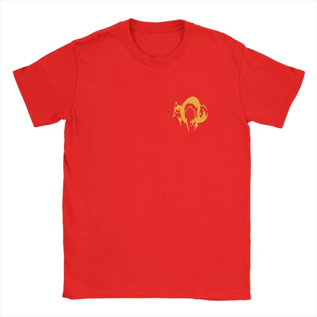 Men's T-Shirts Metal Gear Solid FOX Logo Game Creative Cotton Tee Short Sleeve MGS Gothic Oversized Male Female Short Sleeves
