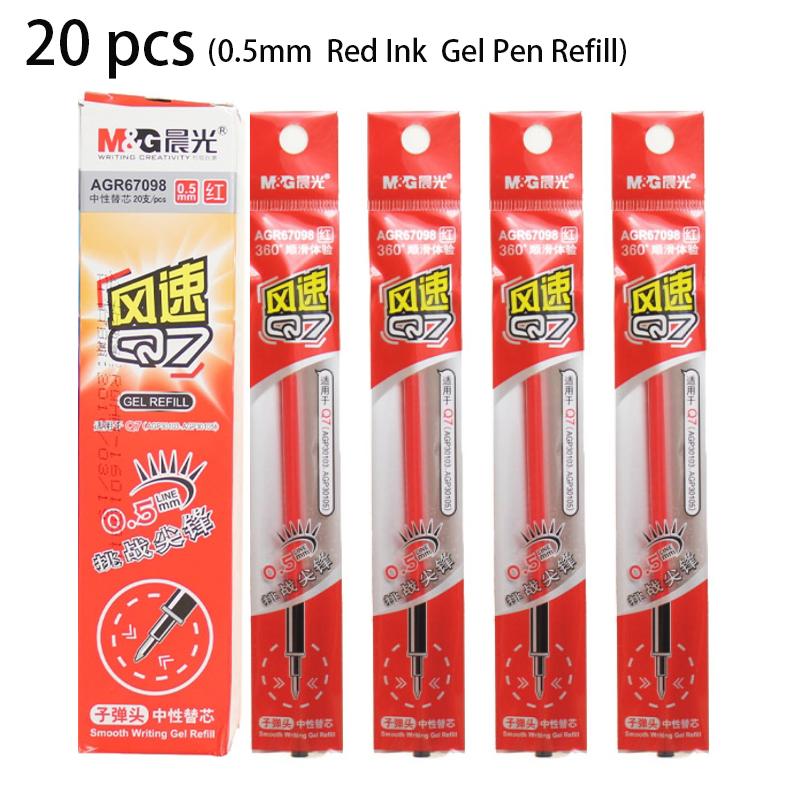 

M&G 20pcs 0.5mm Black Ink Gel Pen Refill Suitable For Gel Pen Refills Replacement School Supplies Office Supplies Stationery