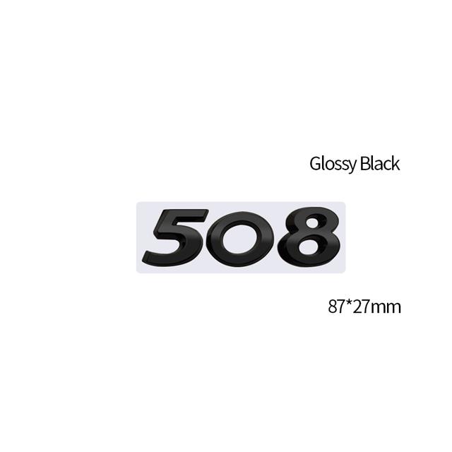Glossy Black Car Emblem Metal Decorative Strips Badge Logo Body Decals Sticker For Peugeot 107 206 207 208 301 307 308 407 508