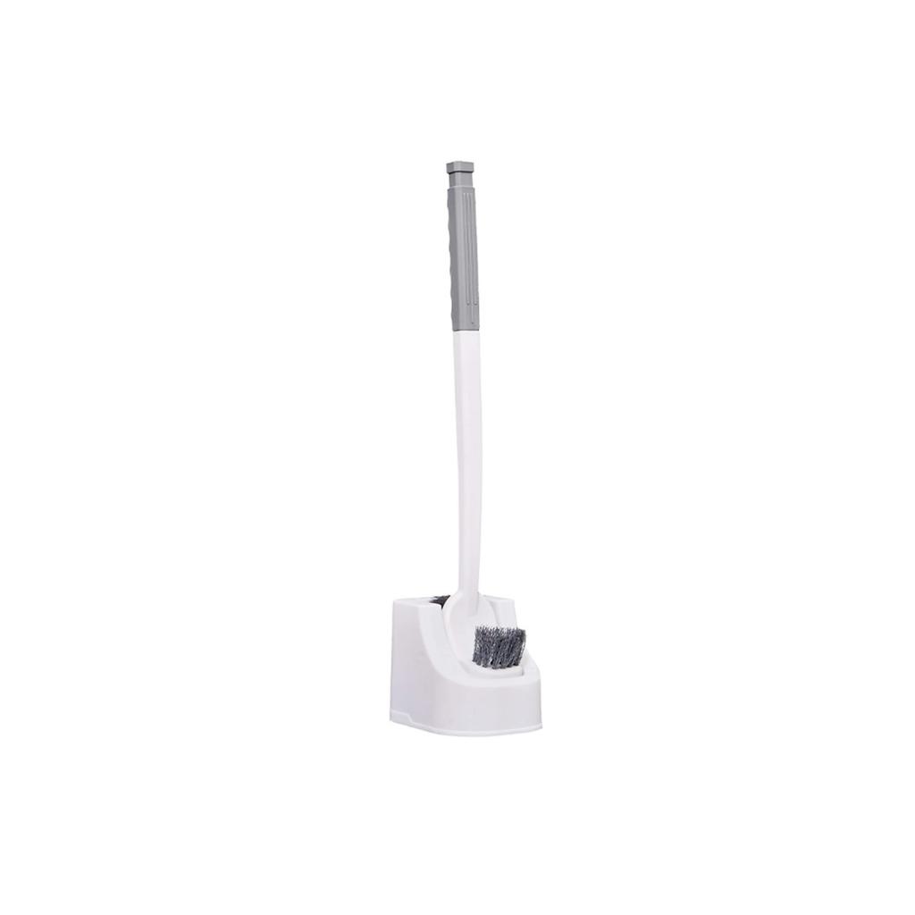 PP Dual Head Toilet Brush with Base for Cleaning No Dead Corners Toilet Squat Toilet with Extended Hard Bristles for Special Use