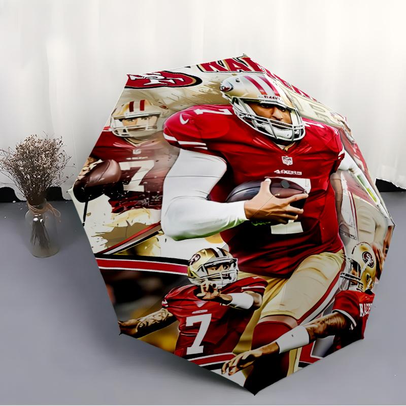 Printed San Francisco 49ers LOGO Folding Umbrella,Outdoor,Leisure,And Travel Umbrella,Durable Umbrella Fabric,Birthday And Holiday Gift