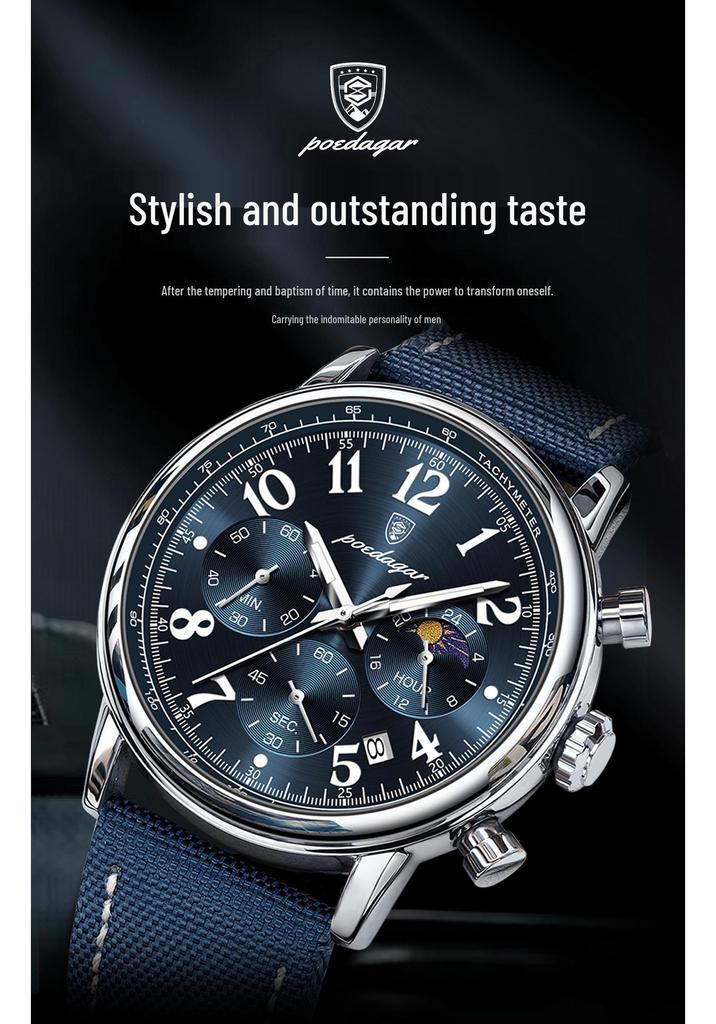 Baidaqie Men's Waterproof Multi-functional Quartz Watch - Casual, Fashionable, Simple Design (Model 808)