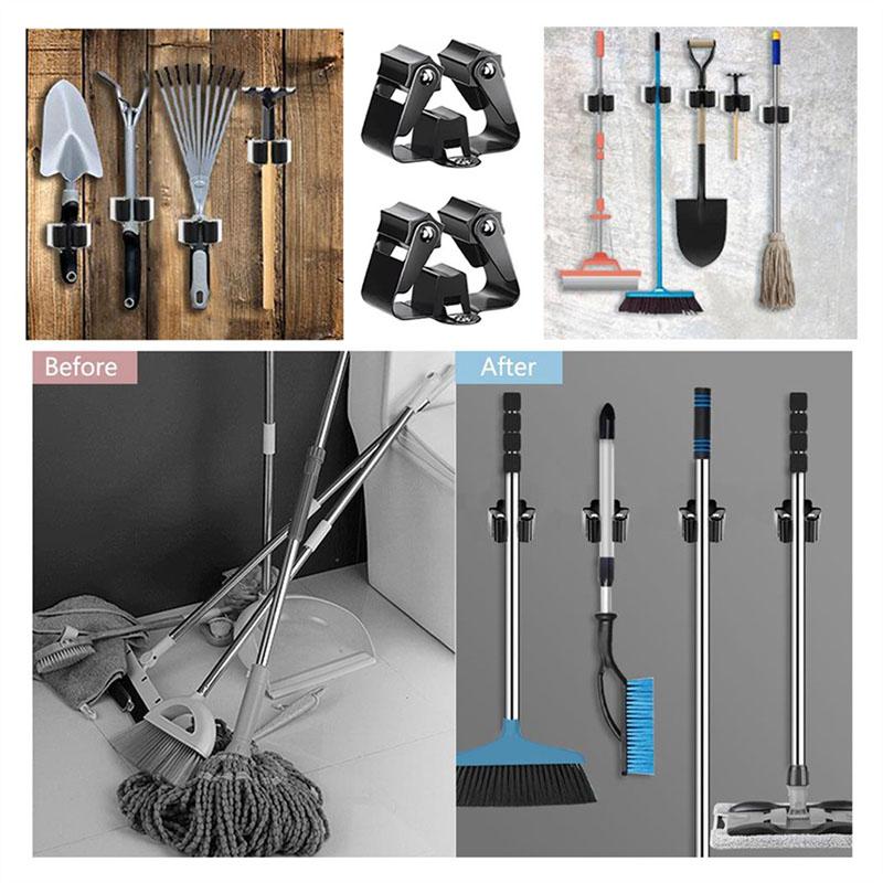 

Настенный держатель для швабры 3-H, набор, держатель для садовых инструментов из нержавеющей стали для дома, кухни, ванной комнаты, гаража, инструментов 1PC