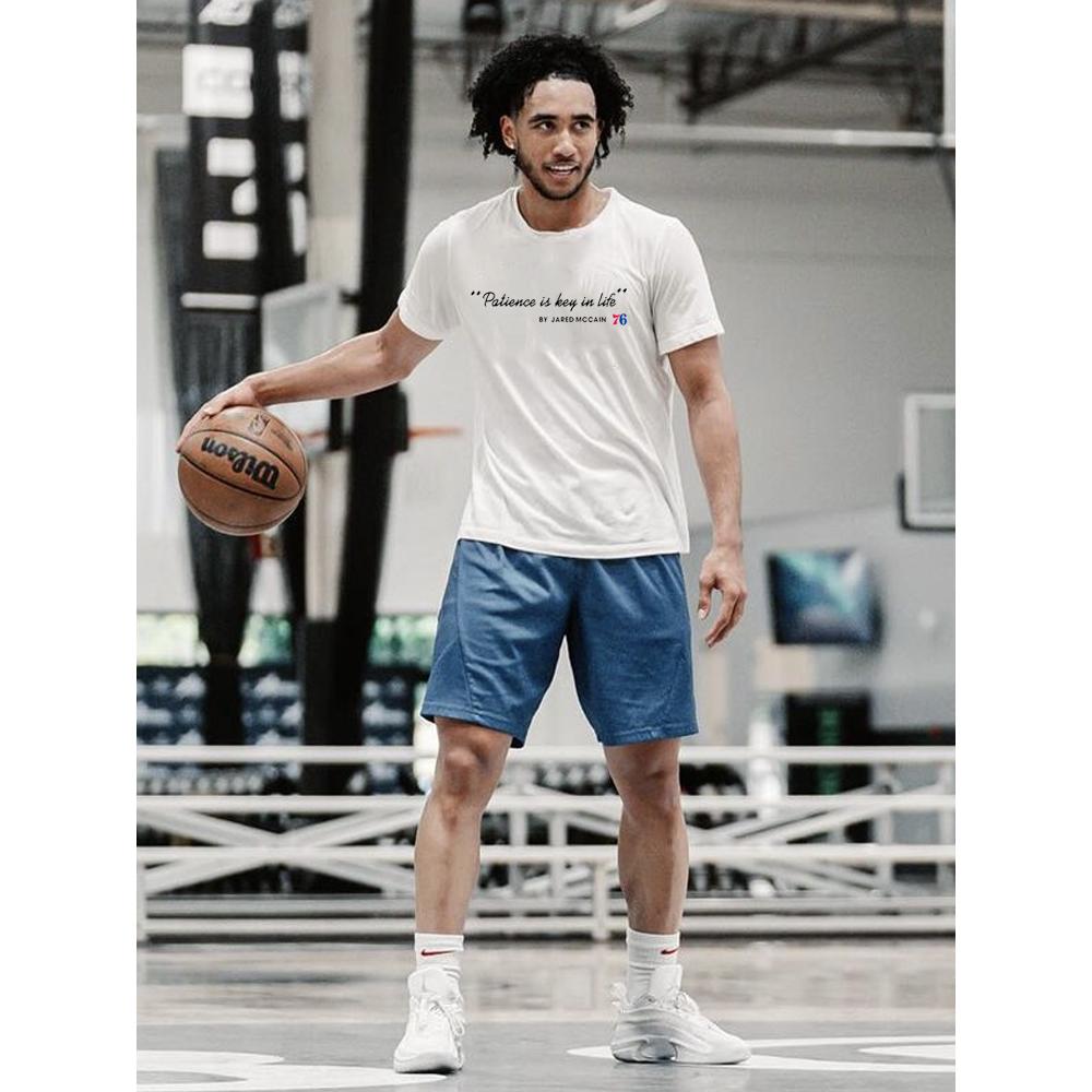 Jared Mccain's 76 Men Patience Is The Key Magic Brother's Basketball Accessories American Casual Cotton Short-Sleeved T-Shirt