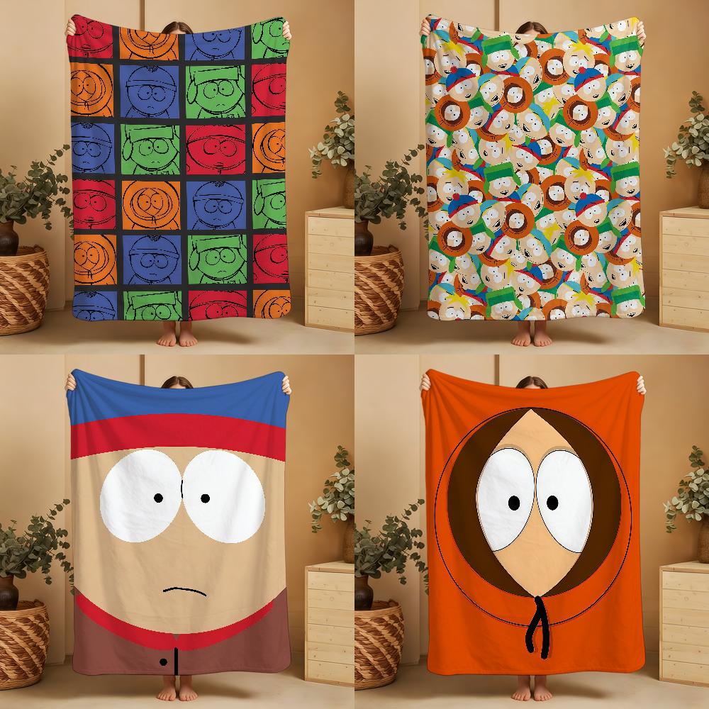 S-SOUTHS P-PARKS Coperta Plaid Super Accogliente Peluche Soggiorno CARTONE Animato Divano Divanetto Regali di Compleanno Infantili