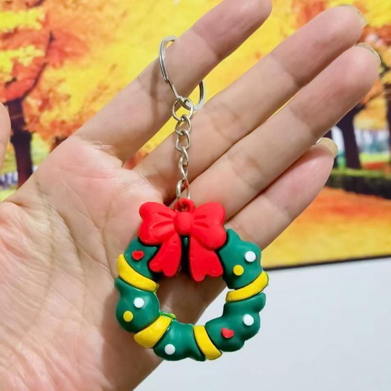 Cartoon Weihnachts Silikon Schlüsselanhänger Nikolaus Rentier Schneemann Formen Langlebige Taschendekoration für Weihnachtsgeschenke Tägliche Nutzung