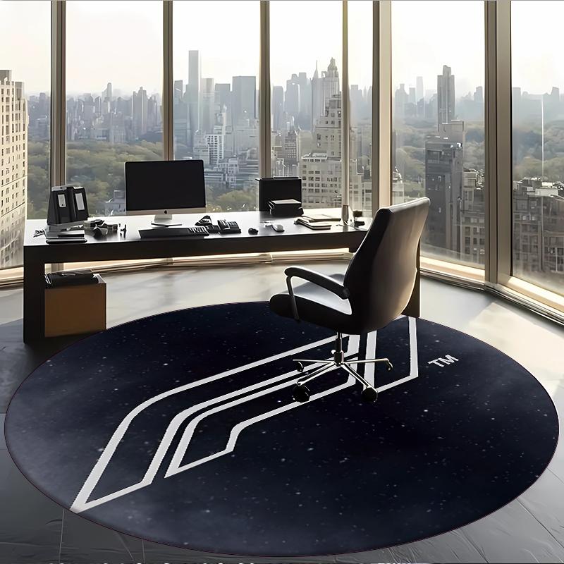 Formula 1 (55) Round Office Rug Decorative Floor Rug for Office Bedroom Living Room and Home Space
