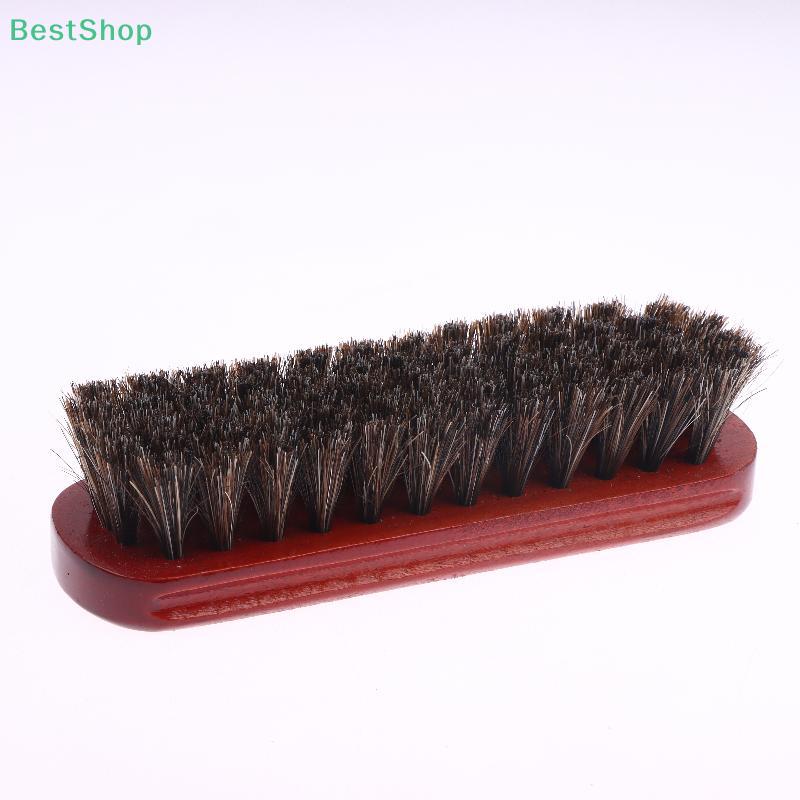 High-quality Shoe Brush, Solid Wood Dust-cleaning Brown-red Horsehair Brush, Soft Horsehair Brush