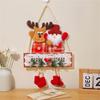 Festival Double Face Santa And Reindeers Hanging Decoration Outdoor Christmas Decorations