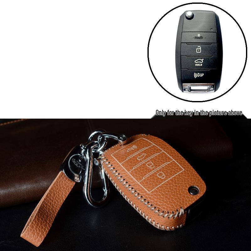 Real Leather Case for Modified Folding Keys: Compatible with Xiongbing Kia, Honda, Toyota, Iron General Remotes