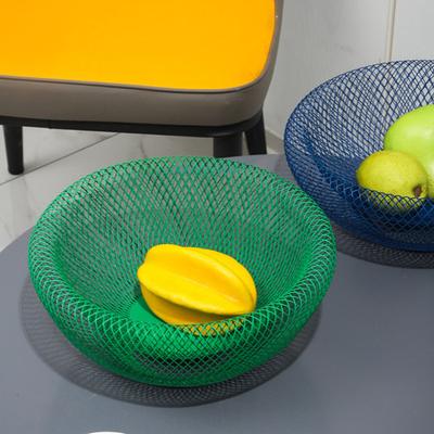Fruit Bowl with Drainer Large Capacity Kitchen Countertop Fruit Storage Basket Iron Wire Snack Candy Food Serving Container