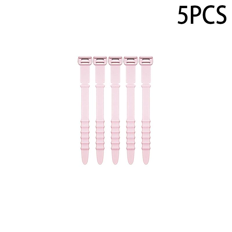 5 Pcs Cable Ties Wire Organizer Straps Multipurpose Reusable Silicone Computer Fastener Home Office For Earphone Elastic