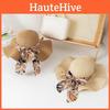 Stylish Straw Hat With Large Brim And Butterfly Bow For Sun Protection