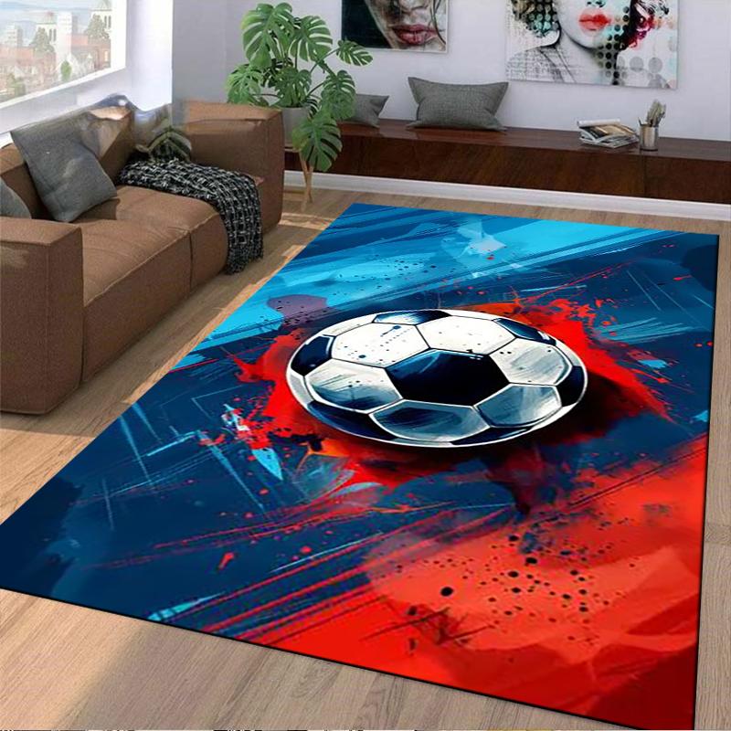 Colorful Soccer Ball Design Rug for Bedroom or Living Room Decor Suitable for Use As an Anti-slip for Living Room Bedroom Sofas