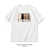 Four Cats On A Bench Cozy Cat Illustration Shirt Woman Man Summer Cotton Graphic T Shirts Classic Oneck Breathable Tops Tee