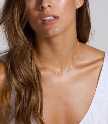 Yellow Gold Plain Silver Chain, Minimalist Chain, Unique Gift, 925 Sterling Silver, Handmade Jewelry, Birthday Gift For Her