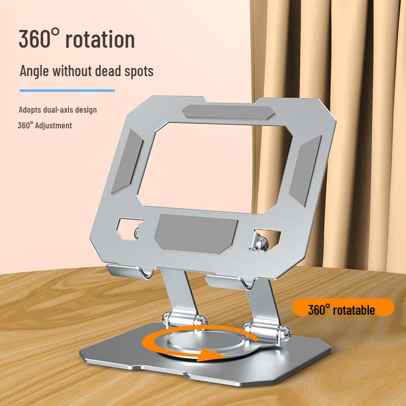 

Universal Foldable Rotating Stand for iPad/Tablets - Perfect for Desktops, Online Classes & Meetings