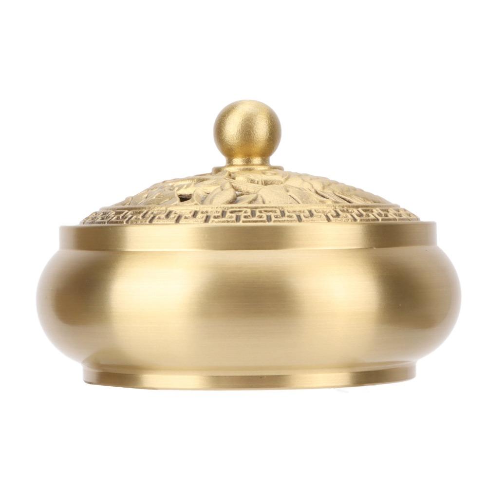 3pcs With Lid Incense Burner Holder Brass Brass Incense Burner  For Home Yoga Spa Decor