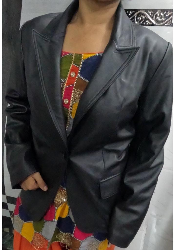 Womens Genuine Lambskin Leather BLAZER | Slim Fit BLACK Leather Jacket | FORMAL Leather Blazer | Wedding Coat, Celebrity Blazer Gift For Her