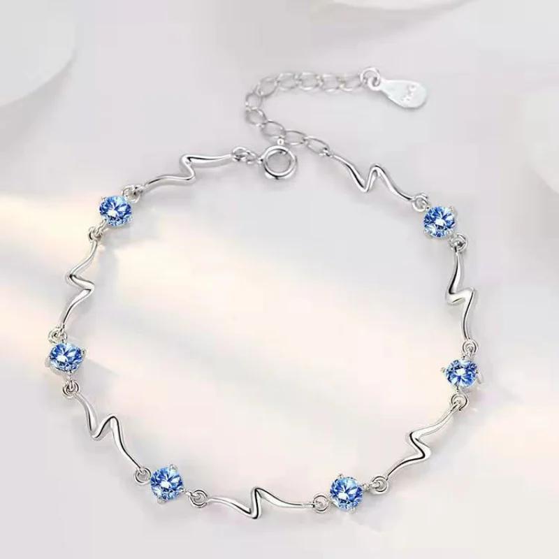 925 Silver Beautiful Stars Bracelets for Women Korean Designer Party Wedding Fashion Jewelry Holiday Gifts