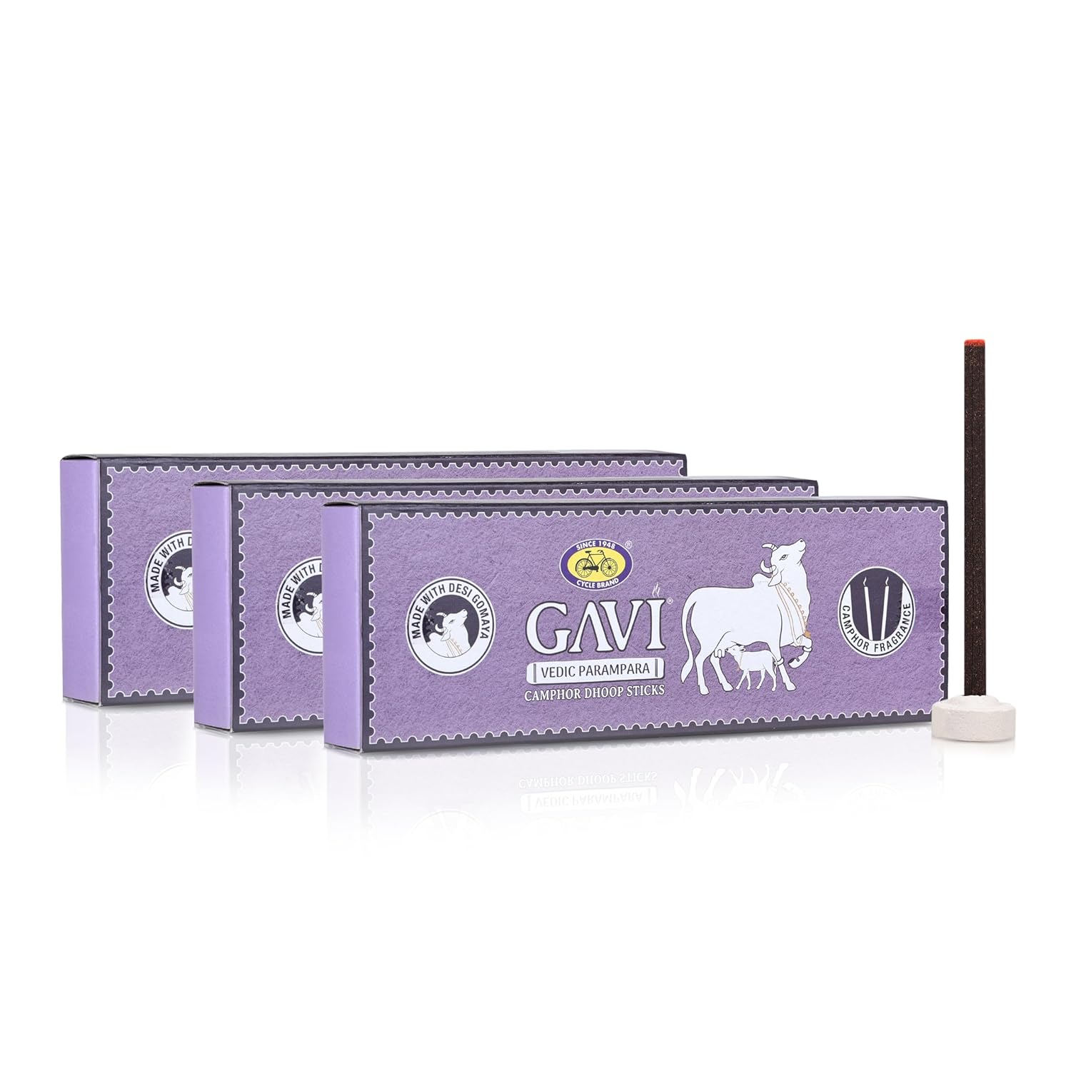 

Cycle Pure GAVI Camphor pack of 3x20 Dhoop Sticks with Free Dhoop Holder Handcrafted Bambooless Incense for Daily Pooja Rituals