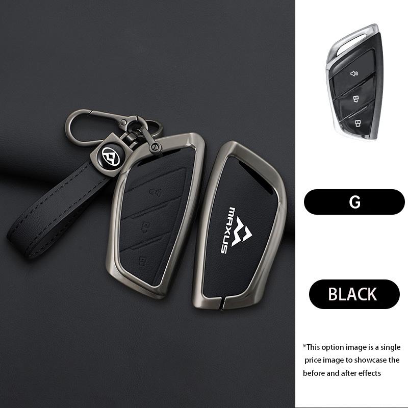 Zinc Alloy Leather Car Remote Key Cover Fob Case Protector Holder Shell For MAXUS G90 MPV MIFA 9 2022 Keychain Accessories