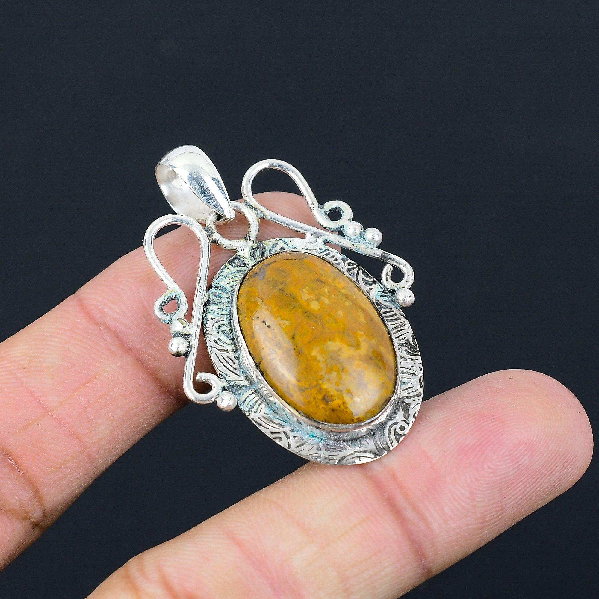 

Mothers day Sale Seam Agate Gemstone Wedding New Pendant Jewelry Sterling Silver