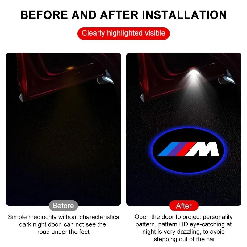 XOJSD1 2Pcs Led Car Door Welcome Lights BMW Logo Projector Lamp For BMW 1 2 3 4 5 7 Series X1 X3 X4 X5 X6 X7 F10 F15 F16 F20 F30 F18