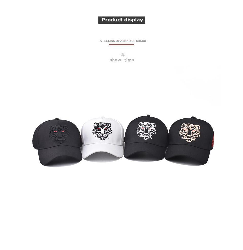 New Cross-border Tiger Head Baseball Cap With Cotton Embroidery Summer Adjustable Breathable Ins Style Hat