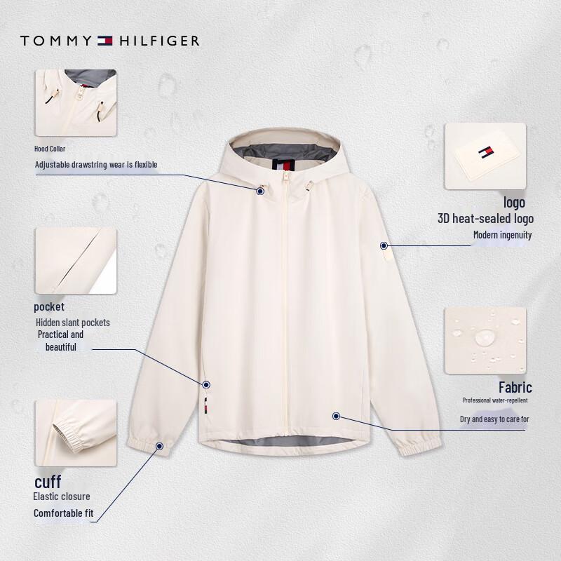 Tommy Hilfiger Men's Lightweight Water-Repellent Hooded Jacket