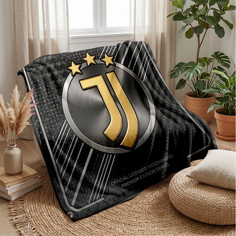 Juventus FC Themen-Decke Weiche Flanell-Decke Plüsch-Überwurf Gemütliche Sofa-Bett-Decke für Wohnkultur