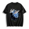 Vintage UFO Energy-absorbing Planet Graphic Casual T-shirt Pure Cotton T-shirt