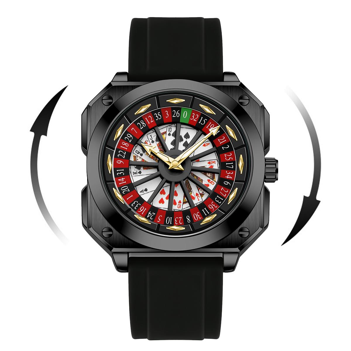 

Мужские часы-рулетка в спортивном стиле с силиконовым ремешком и ночной подсветкой, квадратные наручные часы