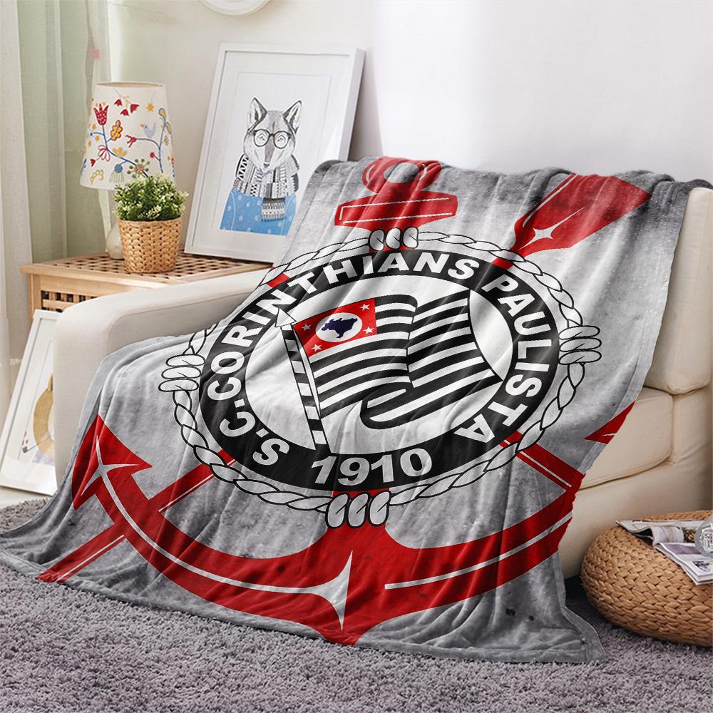 Corinthians Paulista Print Flannel Blanket, High quality Comfortable for All Seasons, Home Decor, Warmth and Comfort