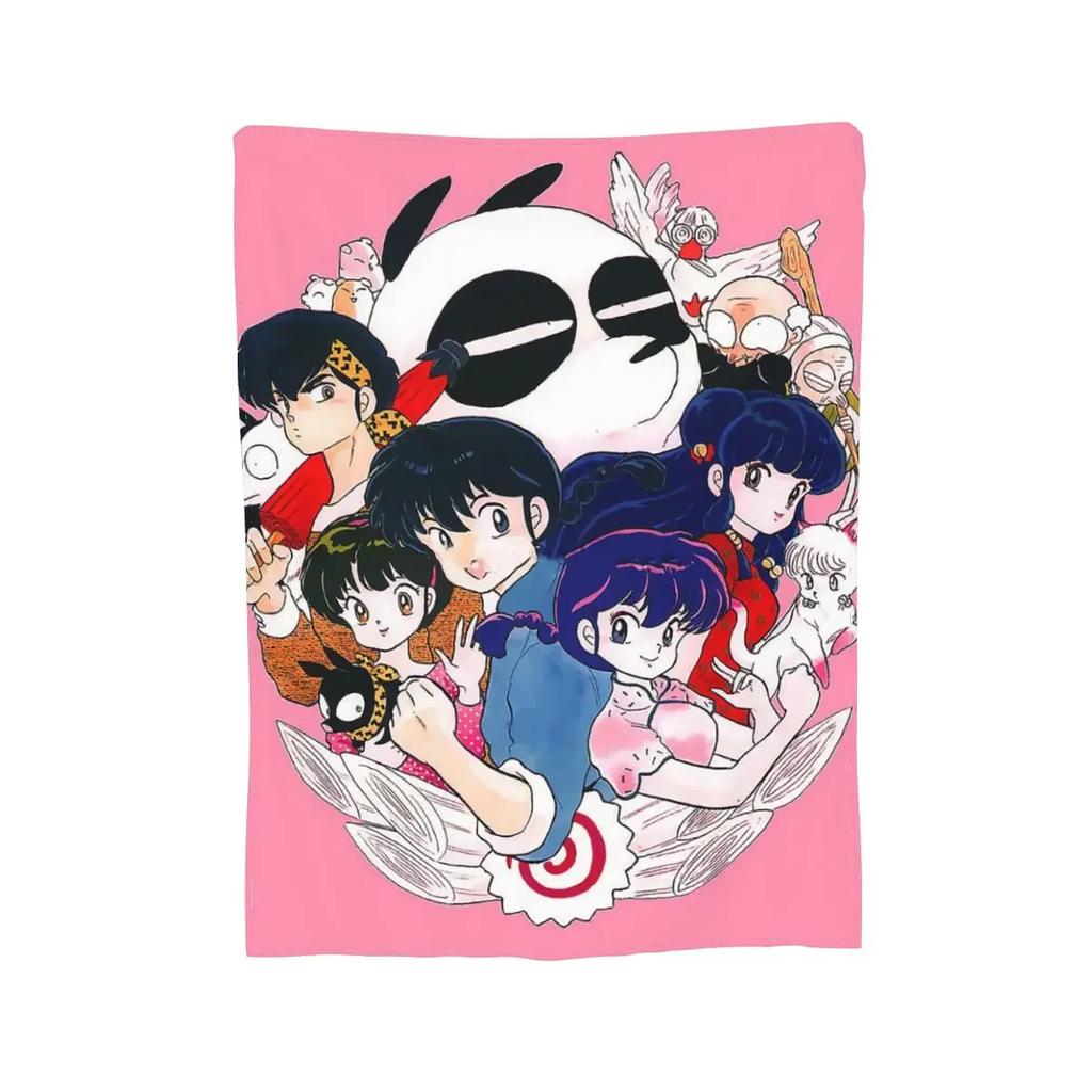 Ranma 1/2 Saotome Pig Girls  Blanket Soft Warm Flannel Throw Blanket Plush for Bed Living Room Picnic Travel Home Sofa