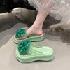 Fashion 2025 New Slippers for Women's Summer Fashion Platform Flip Flops Anti Slip Thick Bottom Seaside Vacation Flower Beach Shoes