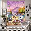 Custom Tapestry Wall Hanging, Animal Crossing Personalized Name Text Home Wall Decor